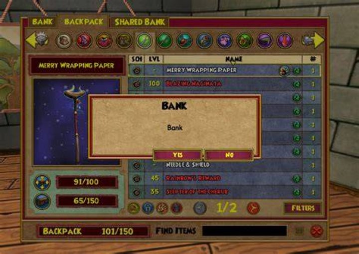Can you put pets in shared bank Wizard101?