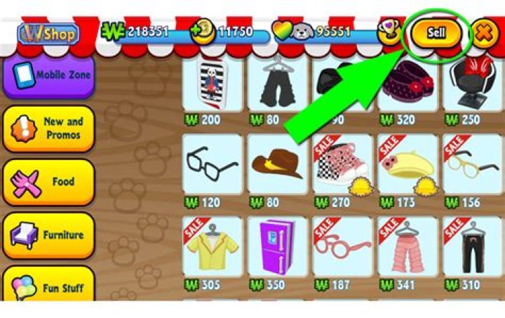 Can you sell items on Webkinz mobile app?