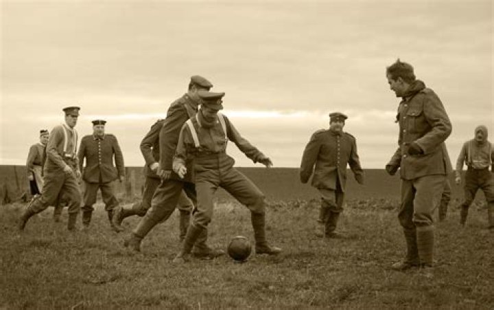 Did the British and German soldiers play football?