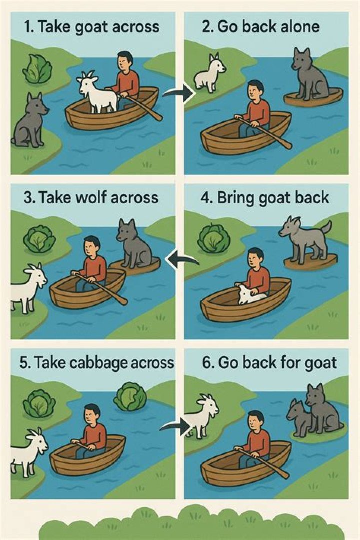 How can the man cross the river with the wolf the sheep and the cabbage?