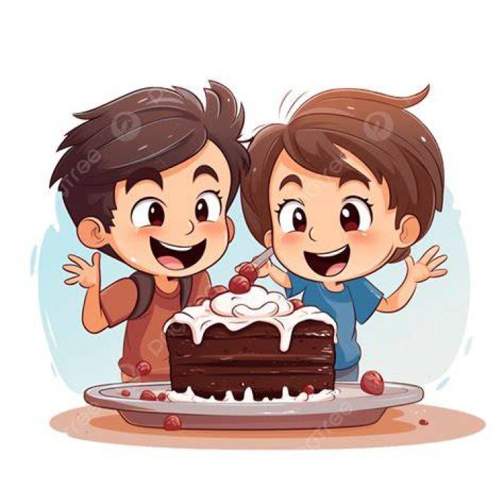 How can two people share a cake?