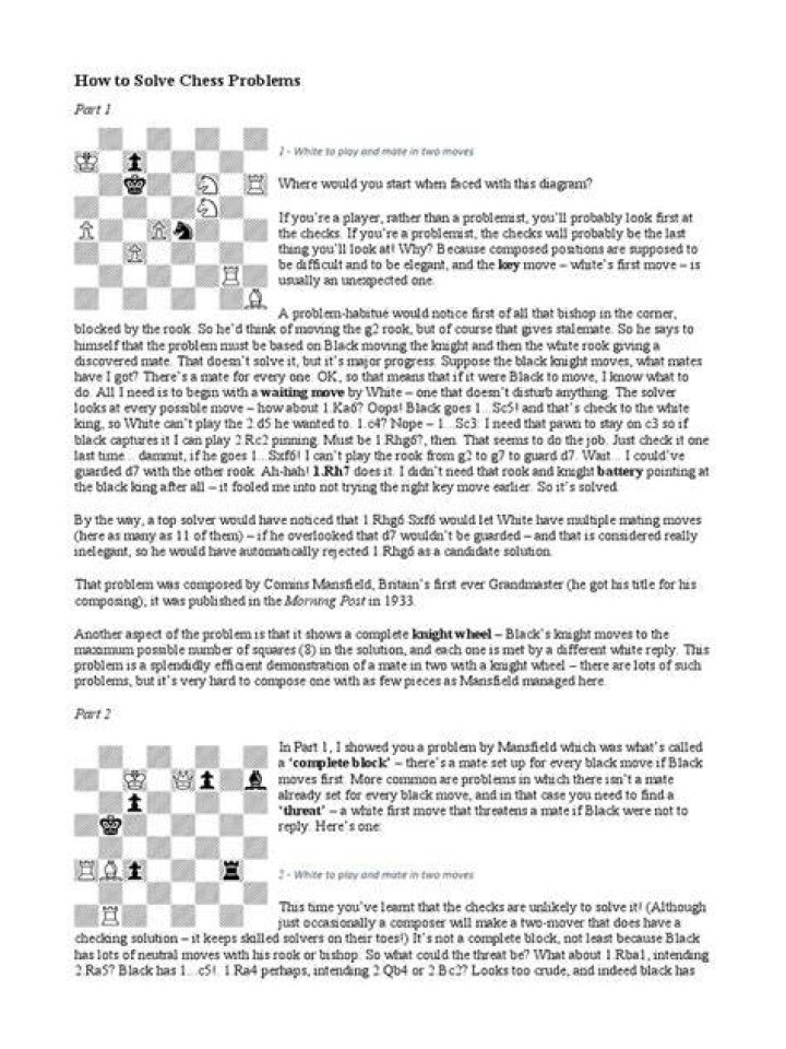 How can we solve chess problems?