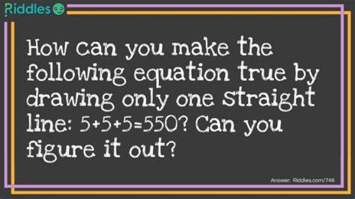 How can you make the equation true by drawing only one straight line?