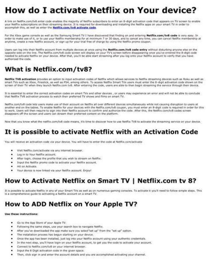 How do I activate Netflix on my TV?