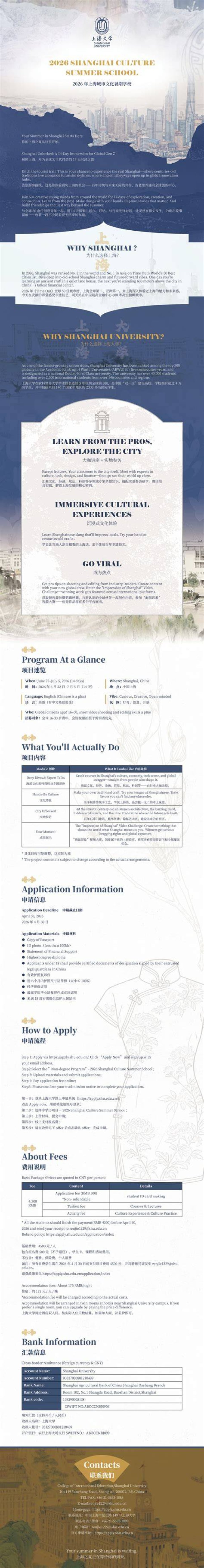How do I apply to Shanghai university?