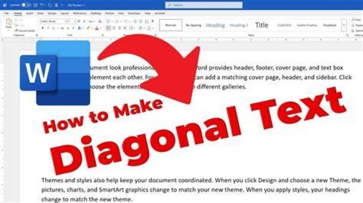 How do I make text diagonal in Word?