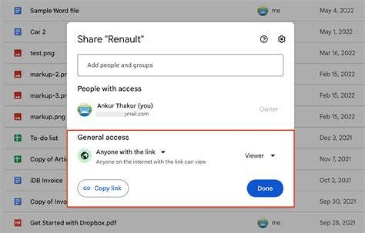 How do I share a Google link?