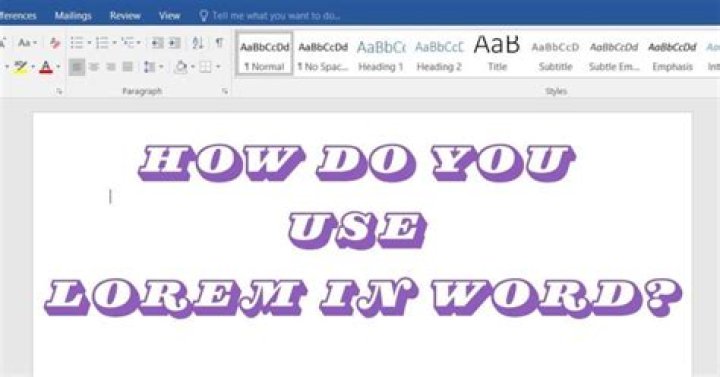 How do I use Lorem Ipsum in Word?
