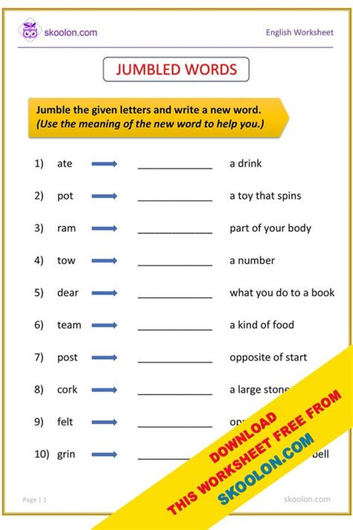 How do you answer jumble words?