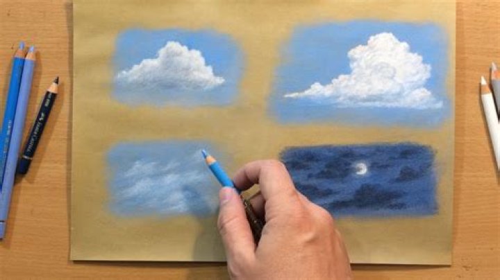 How do you color a sky with colored pencils?