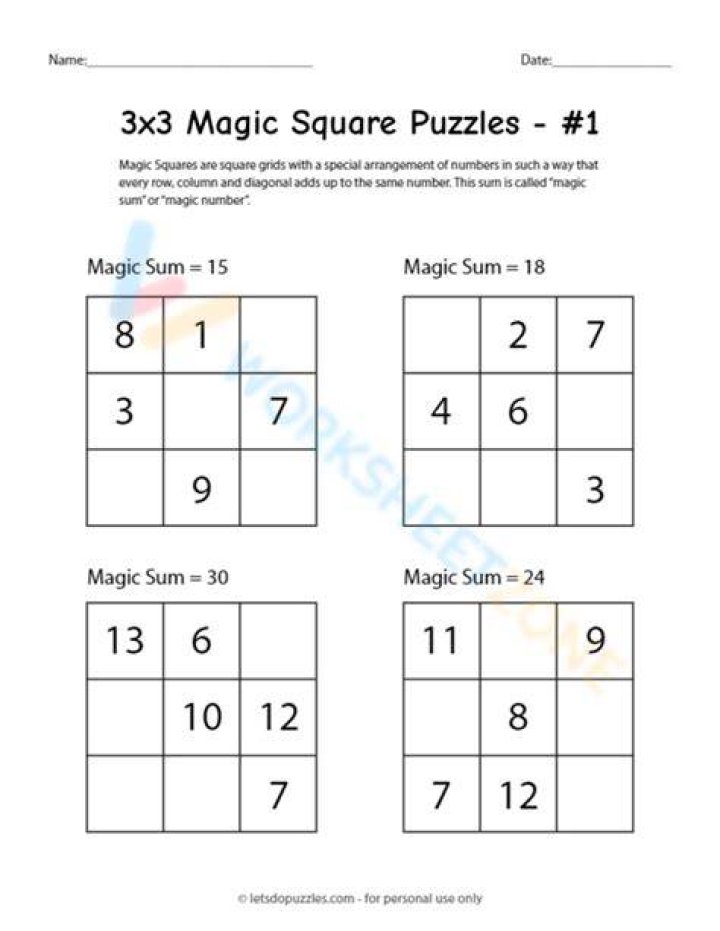 How do you complete a magic square?