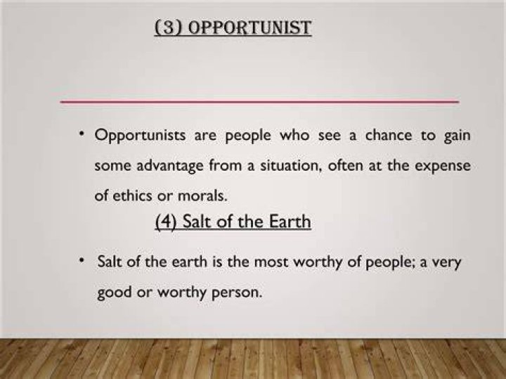 How do you deal with an opportunist person?