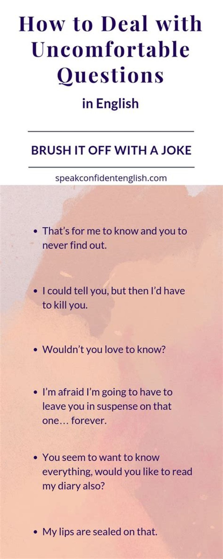 How do you deal with uncomfortable questions?