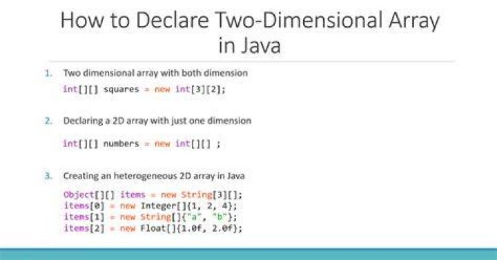 How do you declare two dimensional?