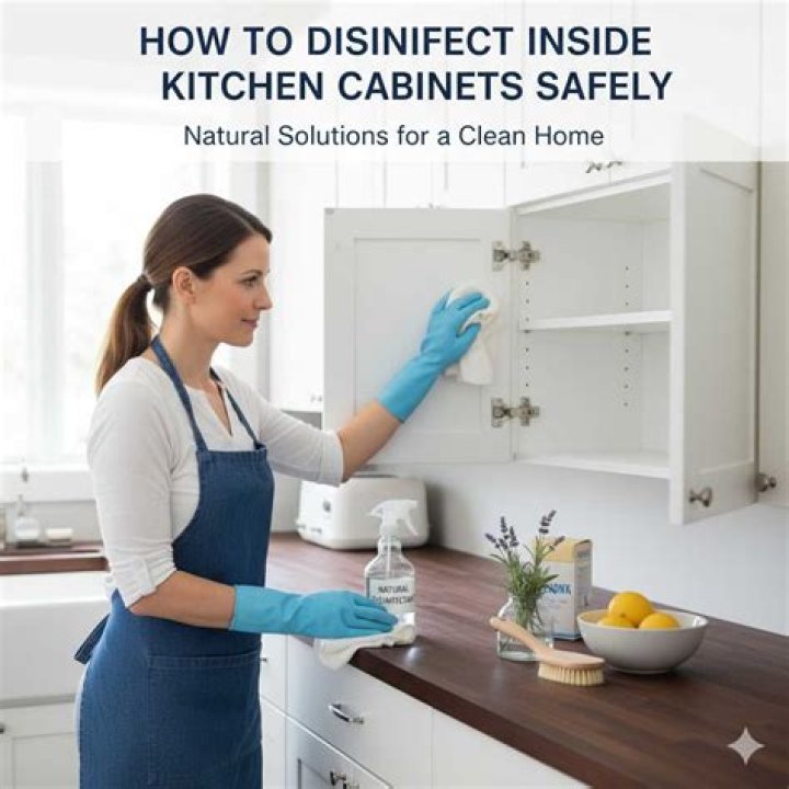How do you disinfect kitchen cabinets?