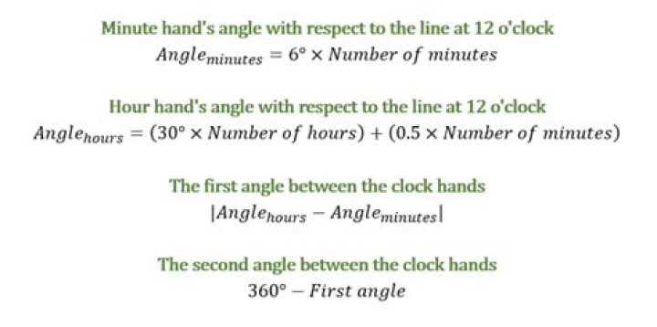 How do you find the angle between hour and minute hand?