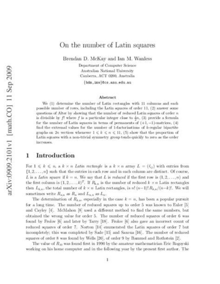 How do you find the number of Latin squares?