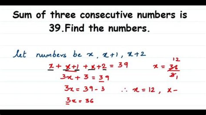 How do you find the sum of three consecutive numbers?