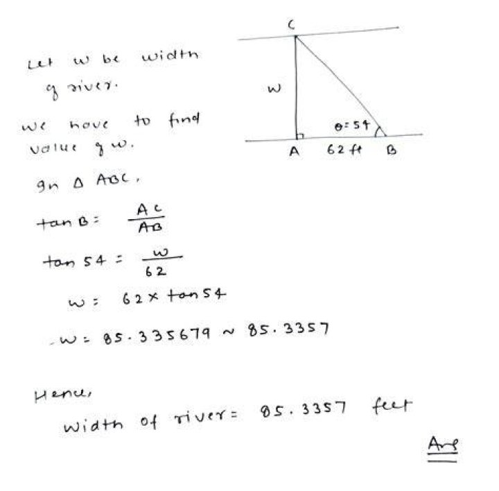 How do you find the width of a river?