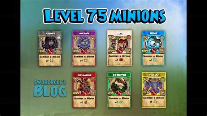How do you get level 75 minions in wizard101?
