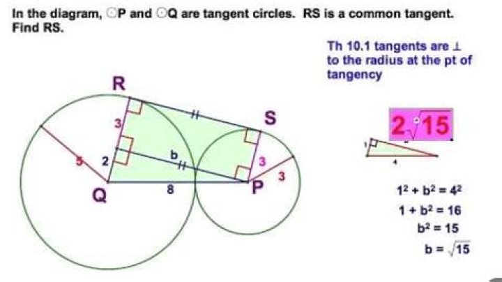 How do you know if two circles are tangent?