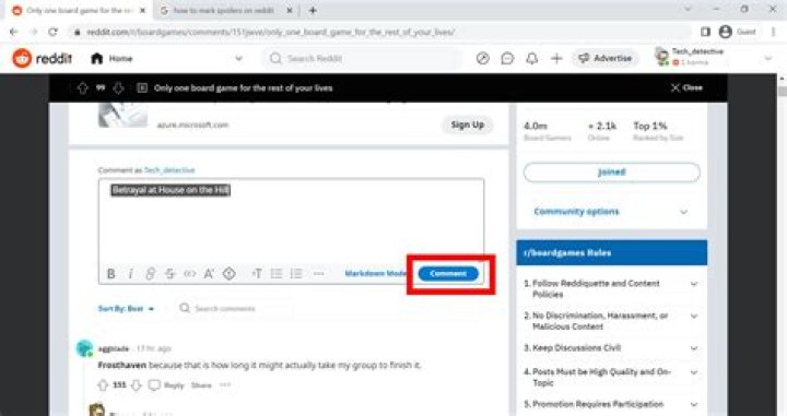How do you mark a comment as spoiler on Reddit?