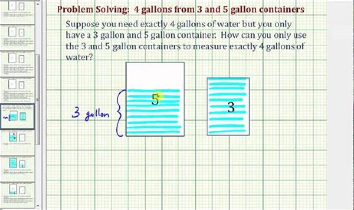 How do you measure out 4 gallons exactly if you have a 5 gallon and 3 gallon container?