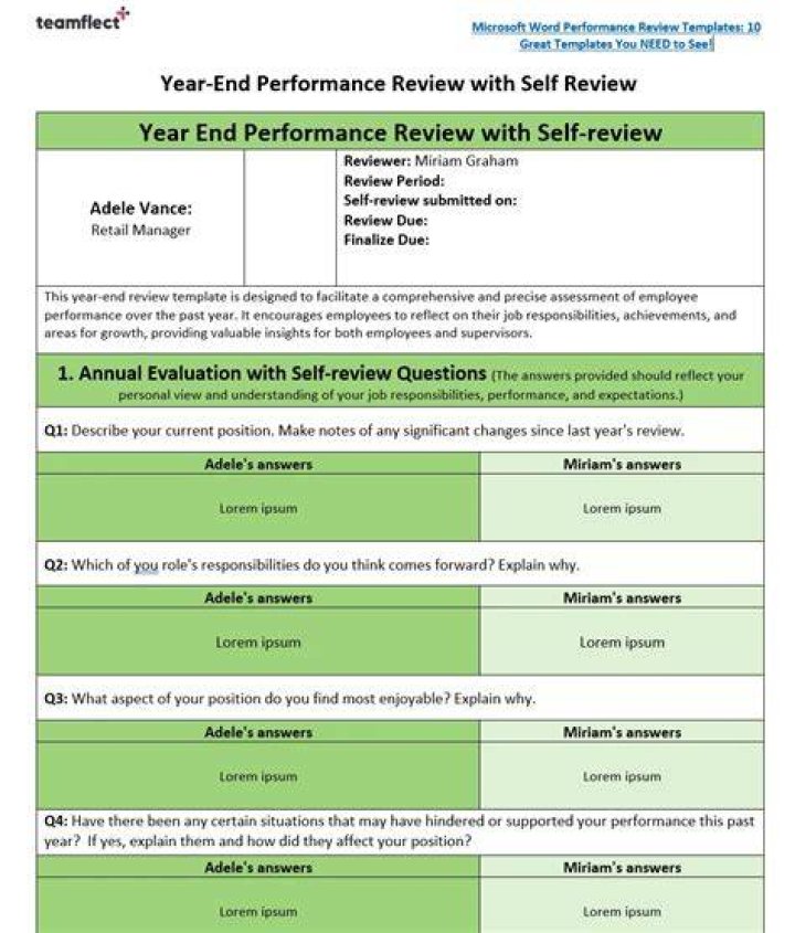 How do you prepare for an end of year performance review?