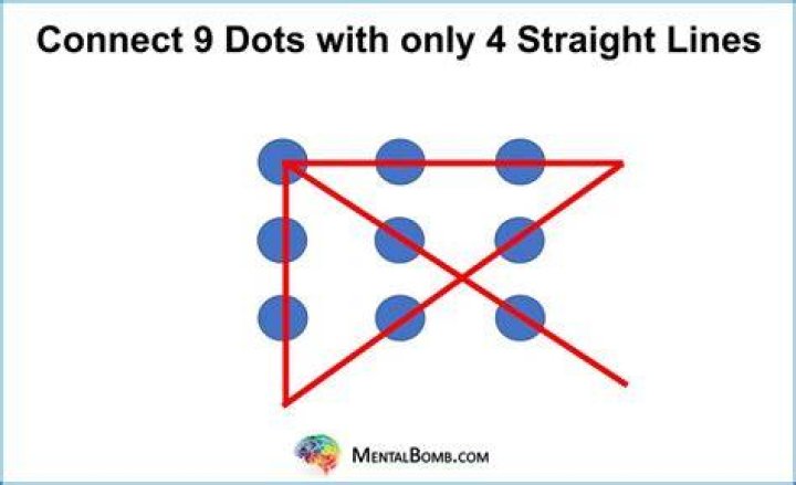 How do you solve the 9 dot challenge?