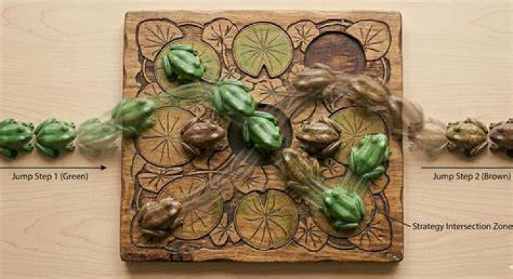 How do you solve the jumping frog puzzle?