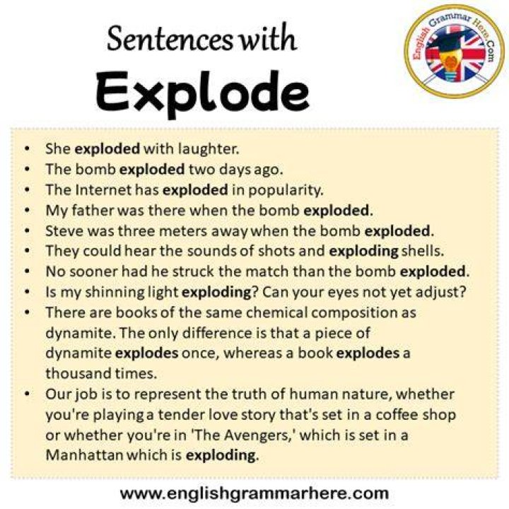 How do you use explode in a sentence?