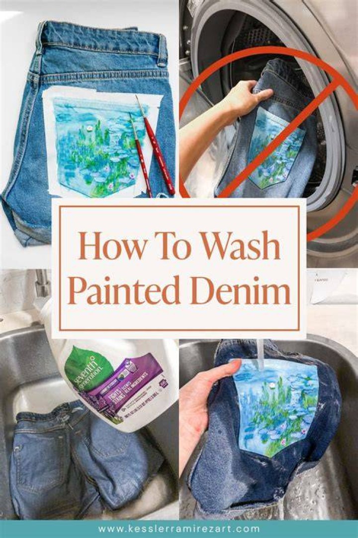 How do you wash painted jeans?