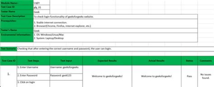How do you write expected results in test cases?