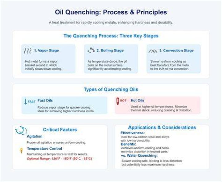 How hot should quenching oil be?