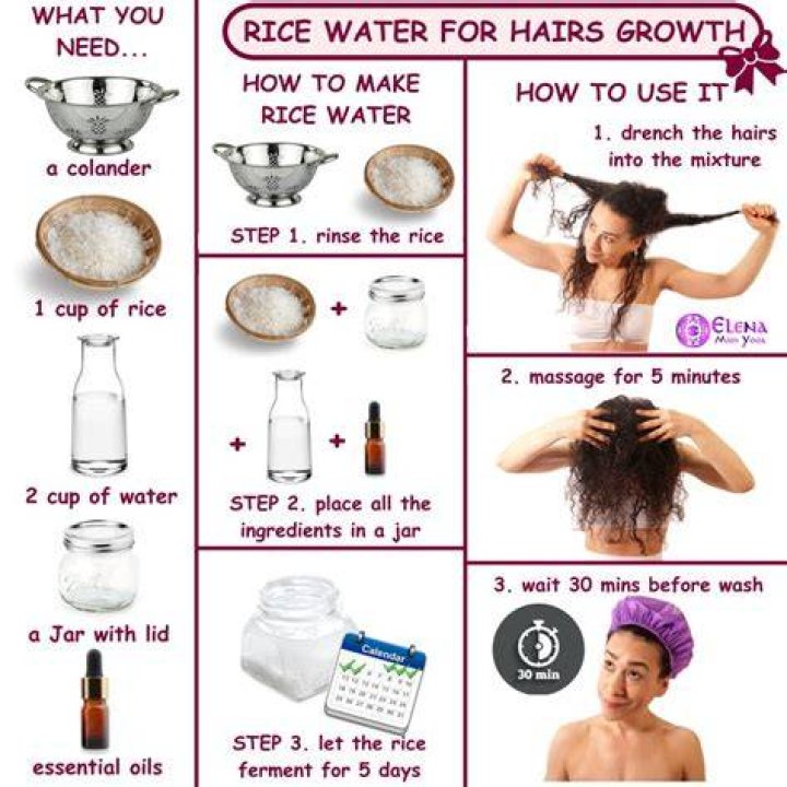 How long should rice water stay in your hair?
