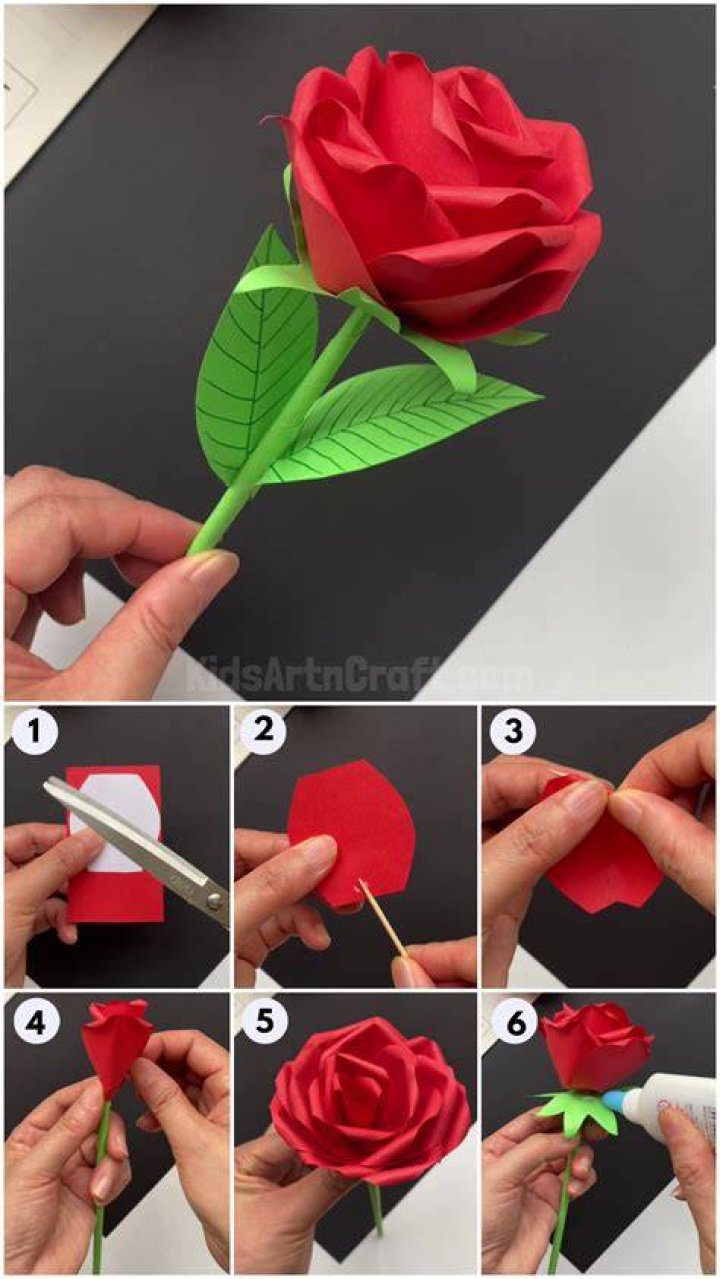 How make a paper rose step by step?