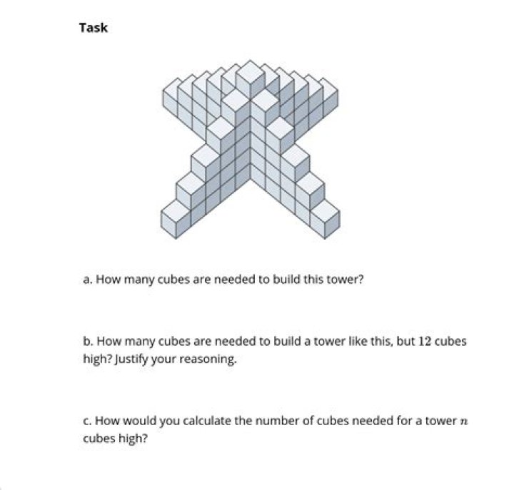 How many cubes are needed to build the tower?