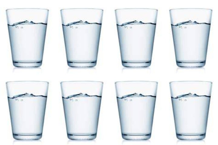 How many liters is 8 glasses?