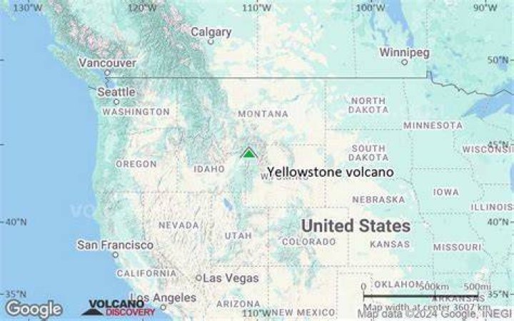 How much of Yellowstone is a volcano?