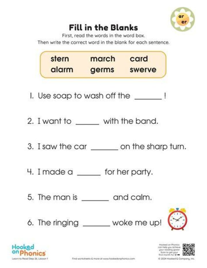 How to fill in the blanks in a sentence?