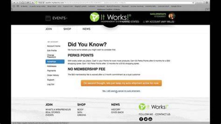 【How-to】How to cancel itworks autoship