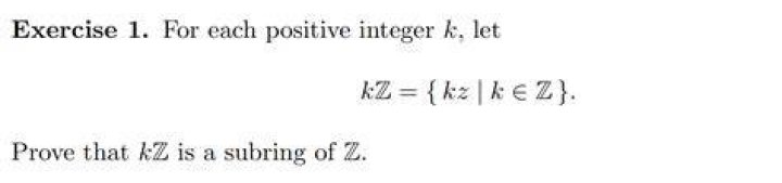 How to prove that k is a subring of Z?