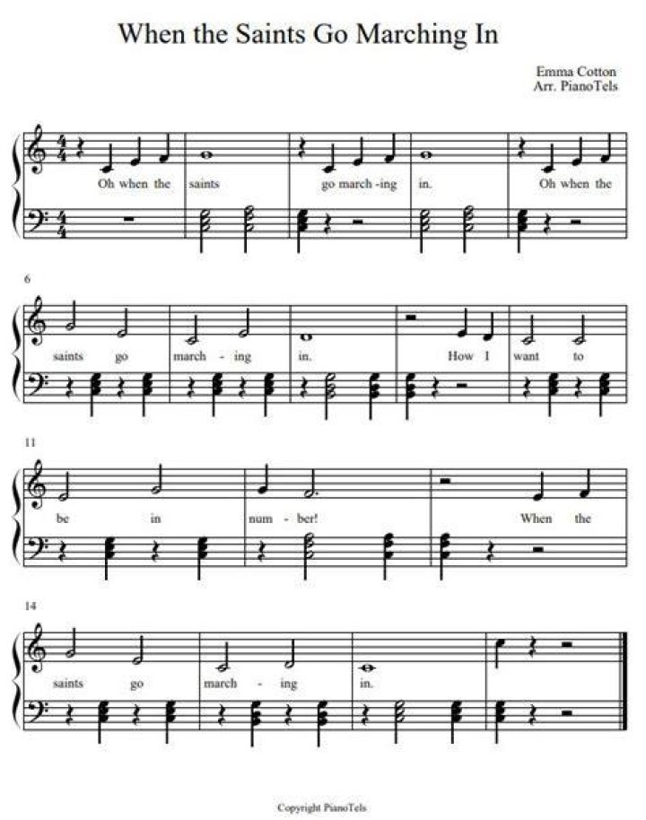 【How-to】When the saints go marching in sheet music