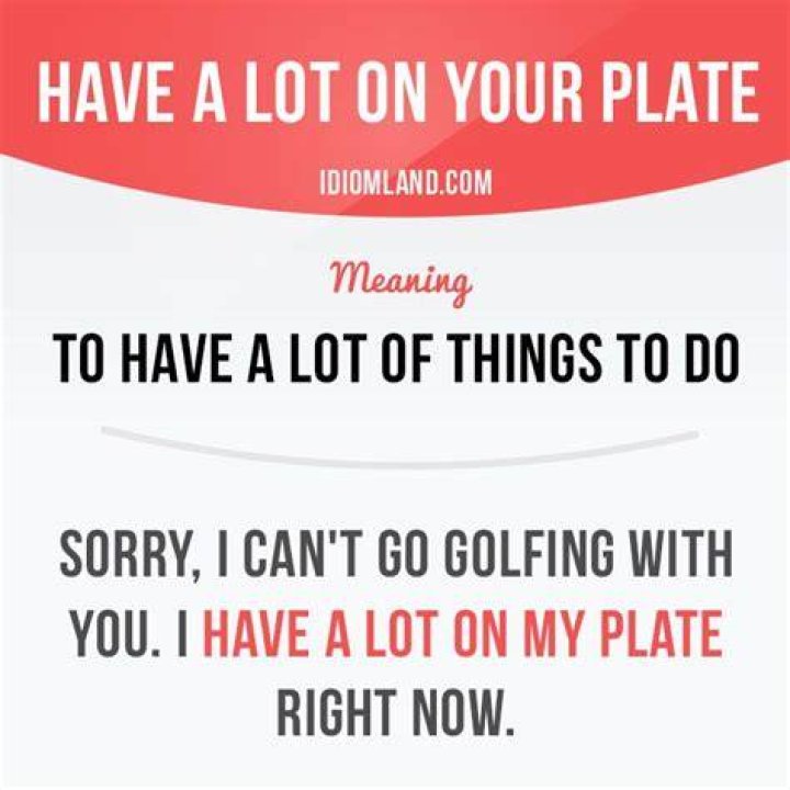 Is I have a lot on my plate a metaphor?