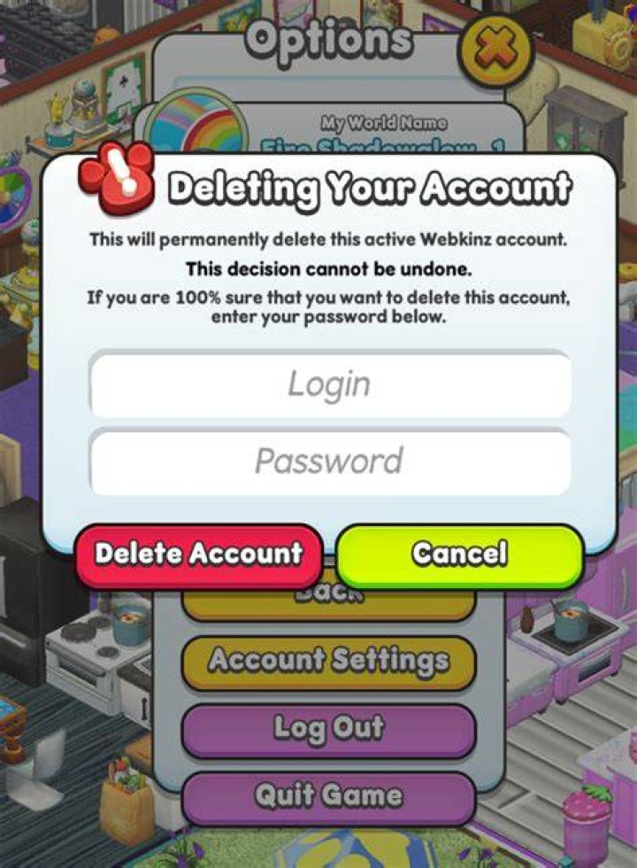 Is there a way to delete your Webkinz account?