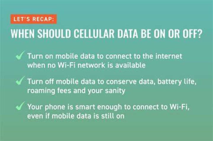 Should cellular be on or off?