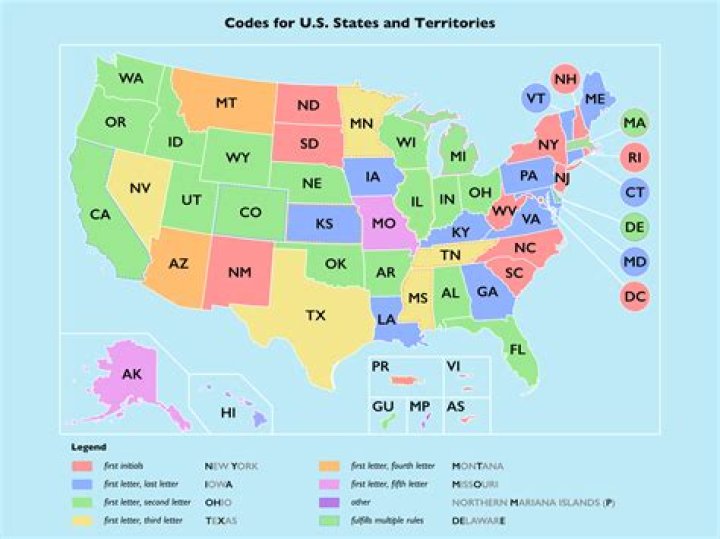 What 4 states have 4 letters?