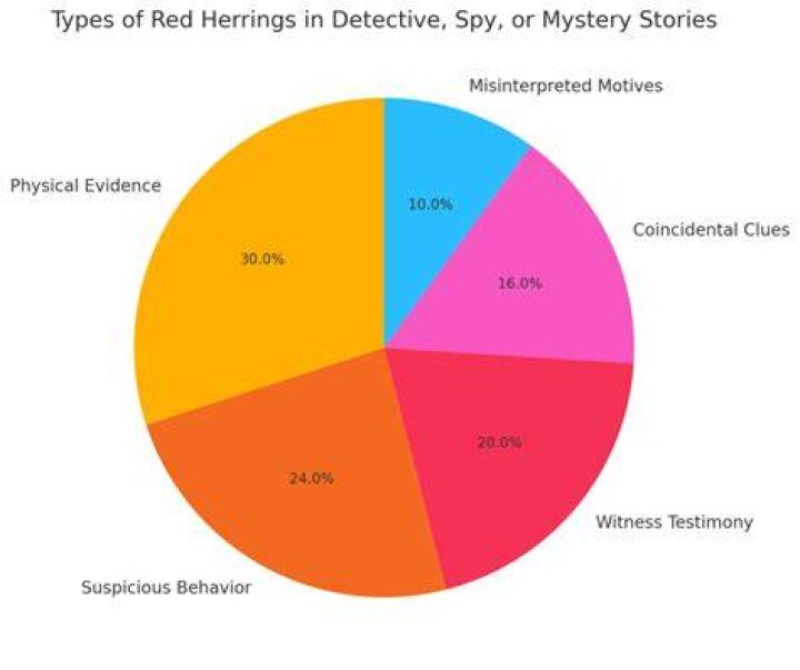 What are 2 examples of red herrings in detective stories?