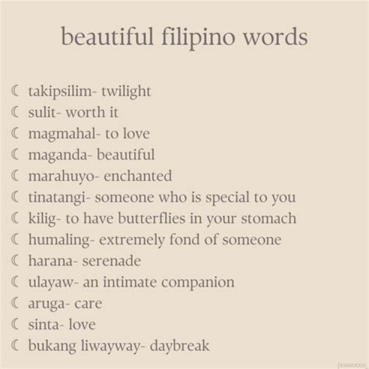 What are beautiful Filipino words?