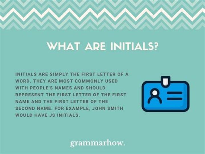 What are initials of a person?